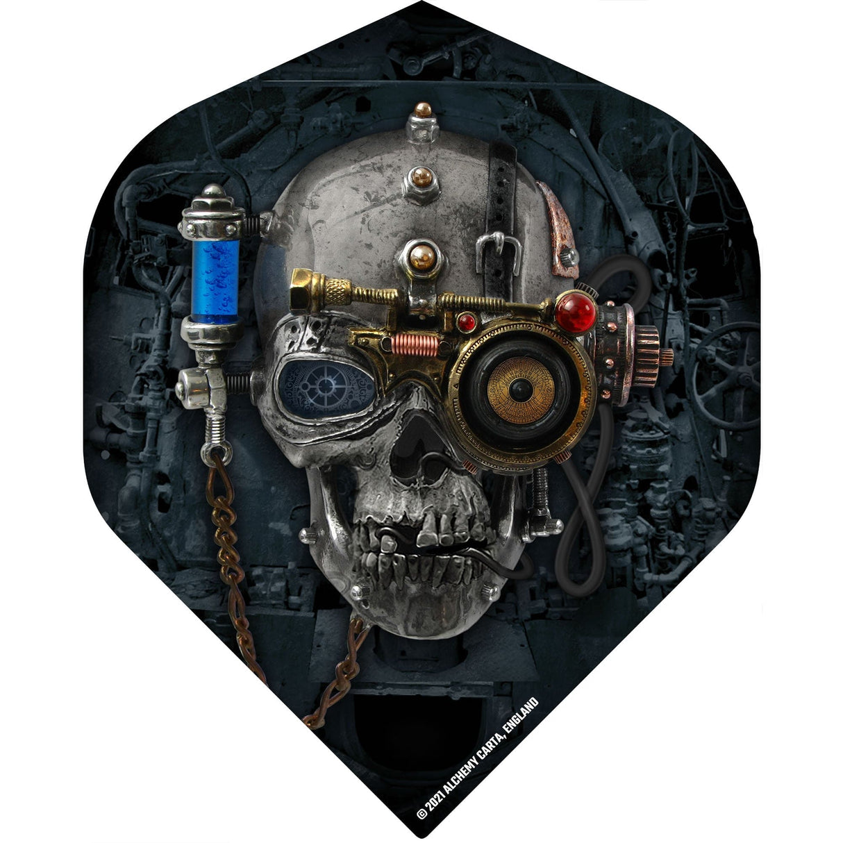 Alchemy Dart Flights - Official Licensed - Std - No2 - Black - Mechanical Skull