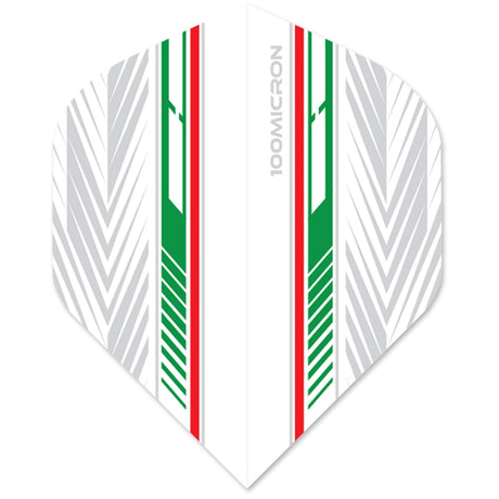 Designa Racing Flights - Standard No2 - 100 Micron - Red & Green