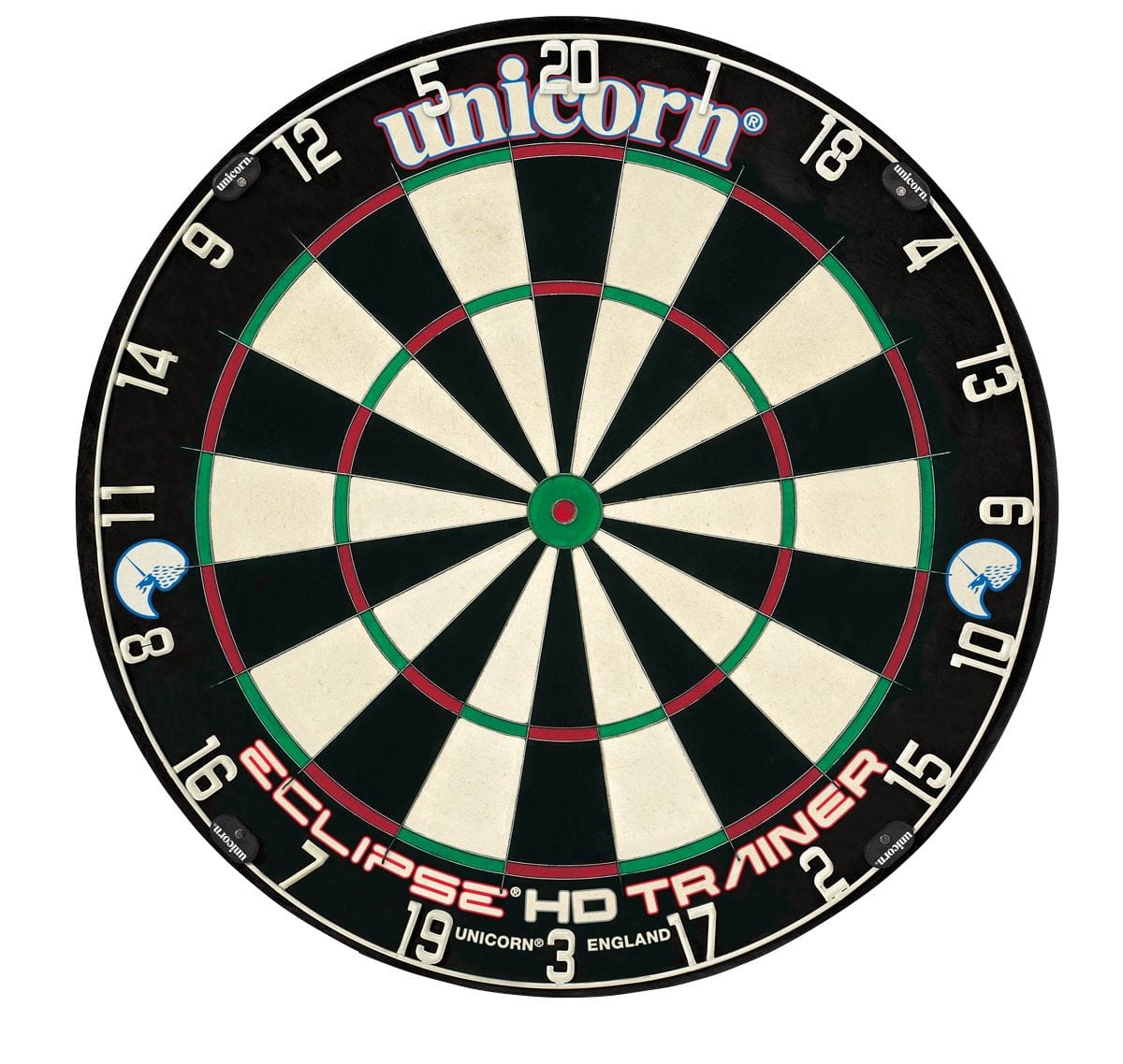 Bersaglio Per Freccette Unicorn Eclipse HD Trainer - Sisal, Doppio/triplo Sottile, Anello Numerato Bianco