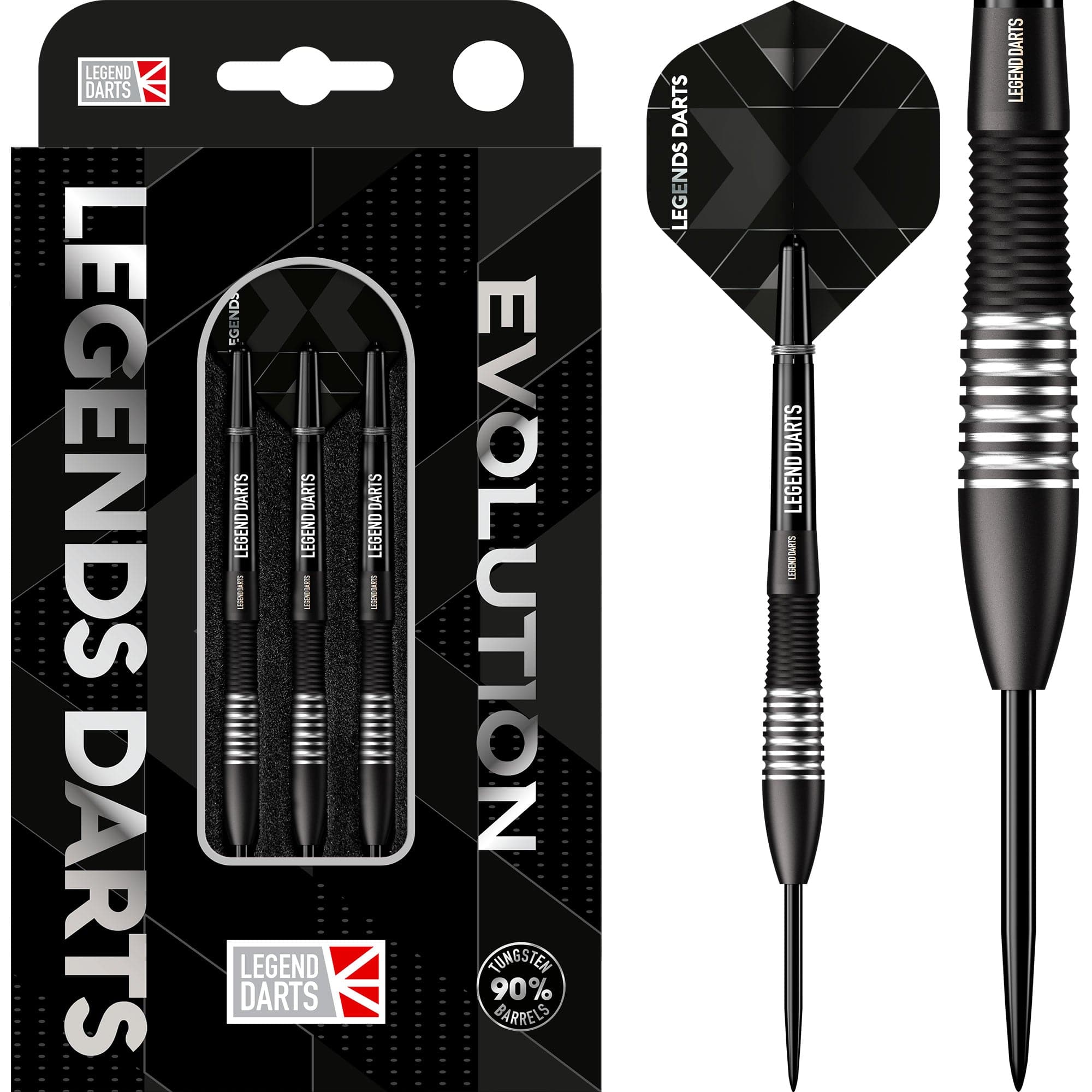 Legend Darts - Stahlspitze - Evolution Serie - B05 - Schwarz