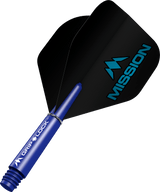 Mission Logo No2 Dart Flights Combo With Griplock Shafts Blue / Short