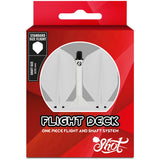 Shot Flight Deck - One Piece Dart Flight and Shaft System - White