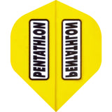 Dart Flights - Pentathlon Colours - Extra Strong - Clear Window - Std Yellow
