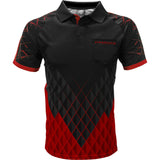 Harrows Paragon Dart Shirt - with Pocket - Black & Red 2XL