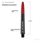 Mission Sabre Shafts - Polycarbonate Dart Stems - Black - Red Top