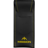 Mission Sport 8 Darts Case - Black Bar Wallet with Trim Yellow