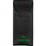 Mission Sport 8 Darts Case - Black Bar Wallet with Trim Green