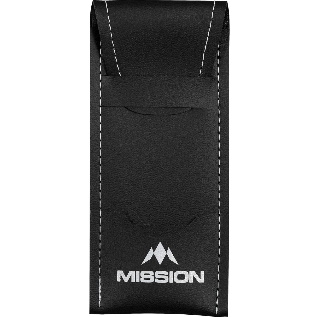 Mission Sport 8 Darts Case - Black Bar Wallet with Trim White