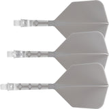 Cuesoul Rost T19 Integrated Dart Shaft and Flights - Big Wing - Clear with Grey Flight