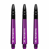 Mission Sabre Shafts - Polycarbonate Dart Stems - Purple - Black Top Tweenie Plus