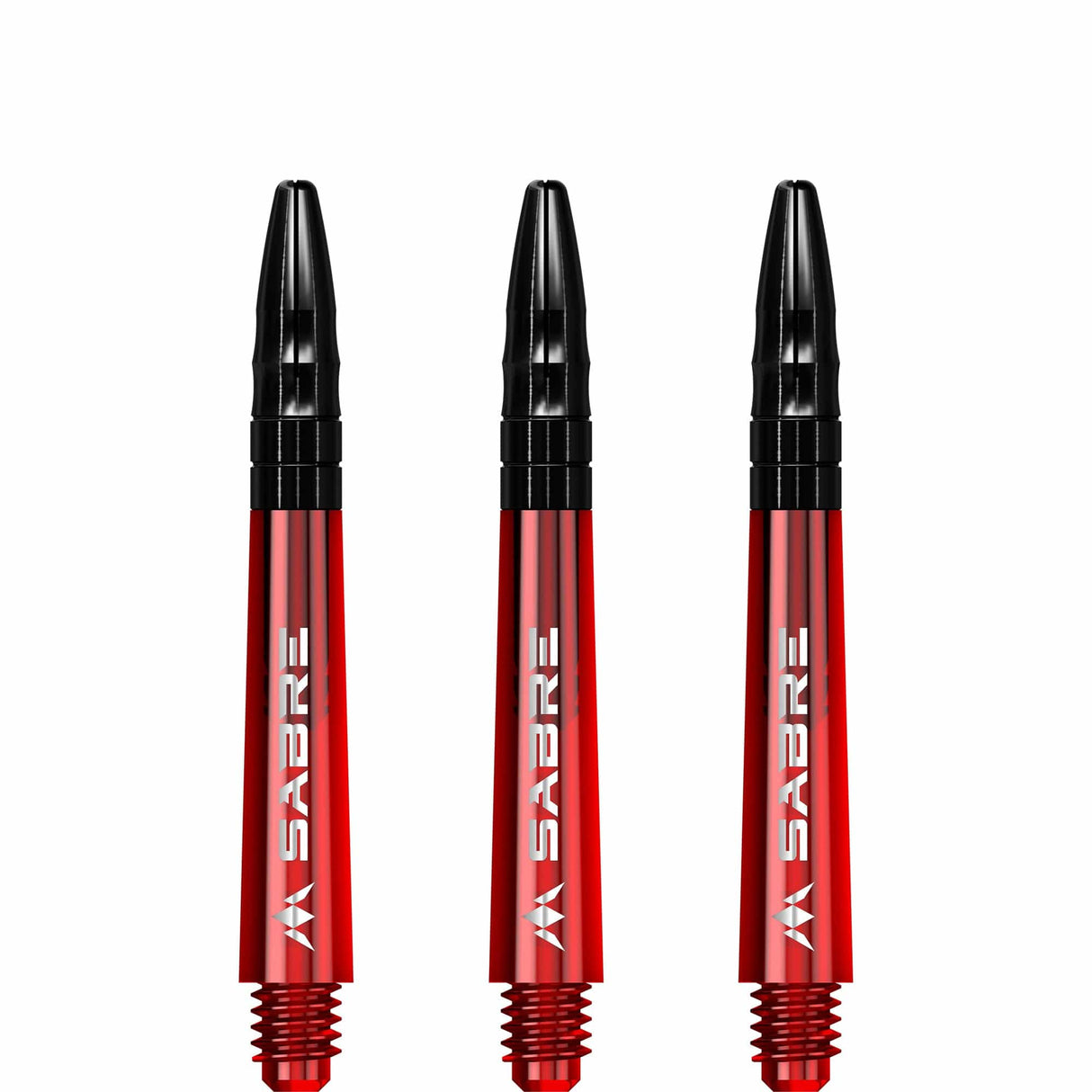 Mission Sabre Shafts - Polycarbonate Dart Stems - Red - Black Top Tweenie
