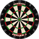 Mission Samurai II Dartboard - Ultra Thin Wire - Professional Board - Pack of 4