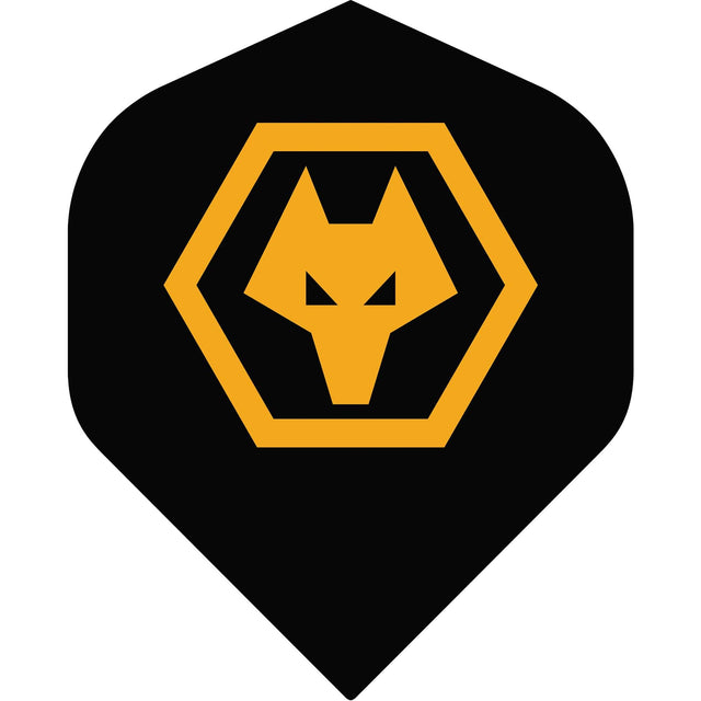 Wolverhampton Wanderers FC Dart Flights - 100 Micron - No2 - Std - Wolves - F4 - Black Crest