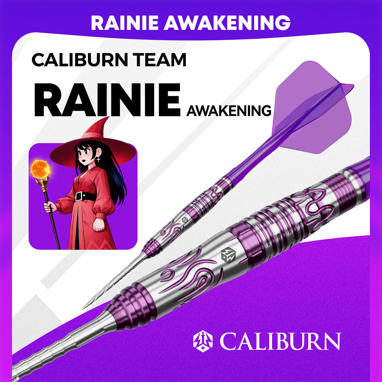 Caliburn Awakening Darts - Stahlspitze - 90% Tungsten - Rainie