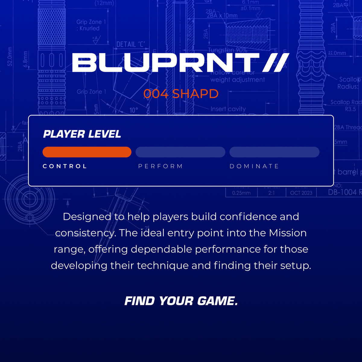 Mission BLUPRNT R2.5 Darts - Stahlspitze - 90% Tungsten - SHAPD