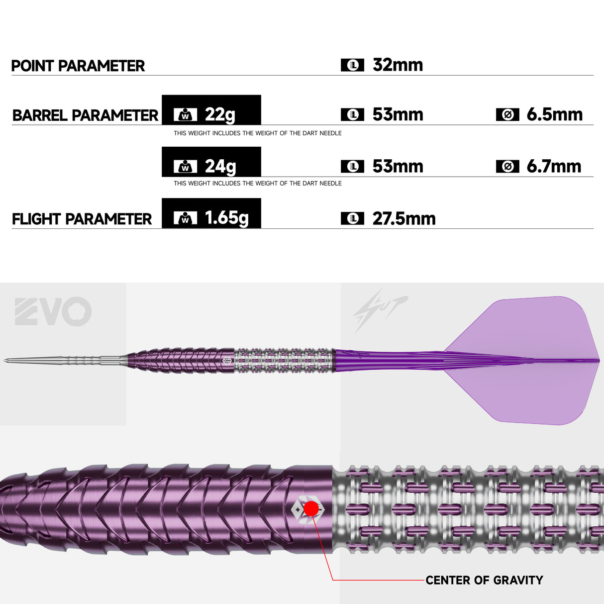 Caliburn Awakening Darts - Stahlspitze - 90% Tungsten - E.T