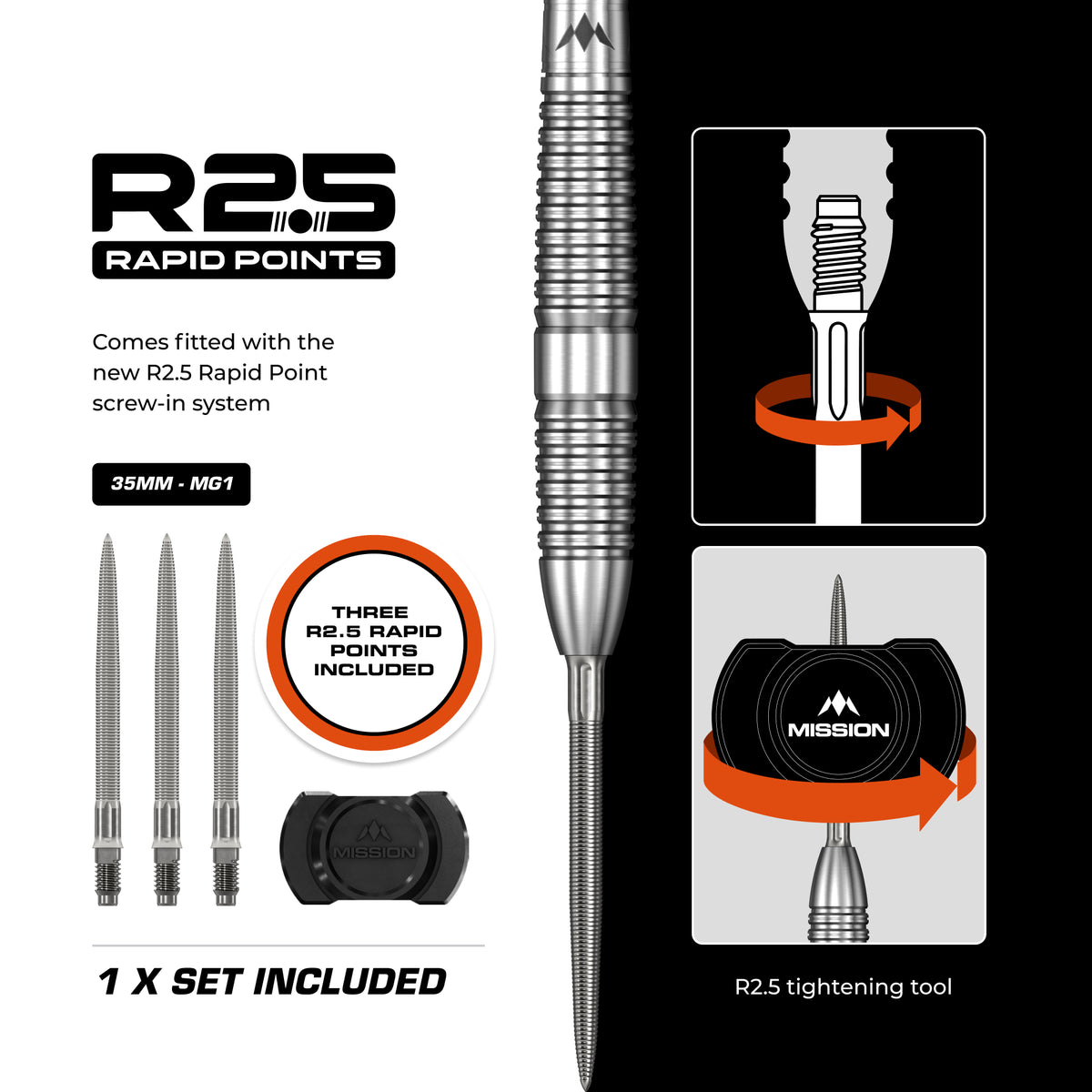 Mission BLUPRNT R2.5 Darts - Stahlspitze - 90% Tungsten - FORMD