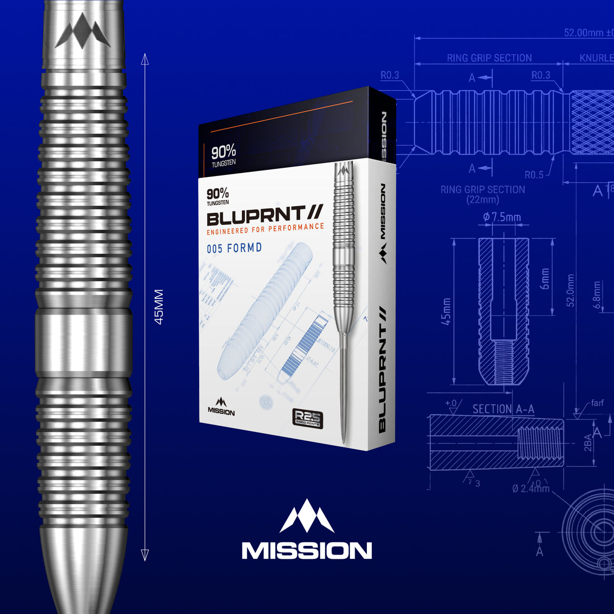 Mission BLUPRNT R2.5 Darts - Stahlspitze - 90% Tungsten - FORMD