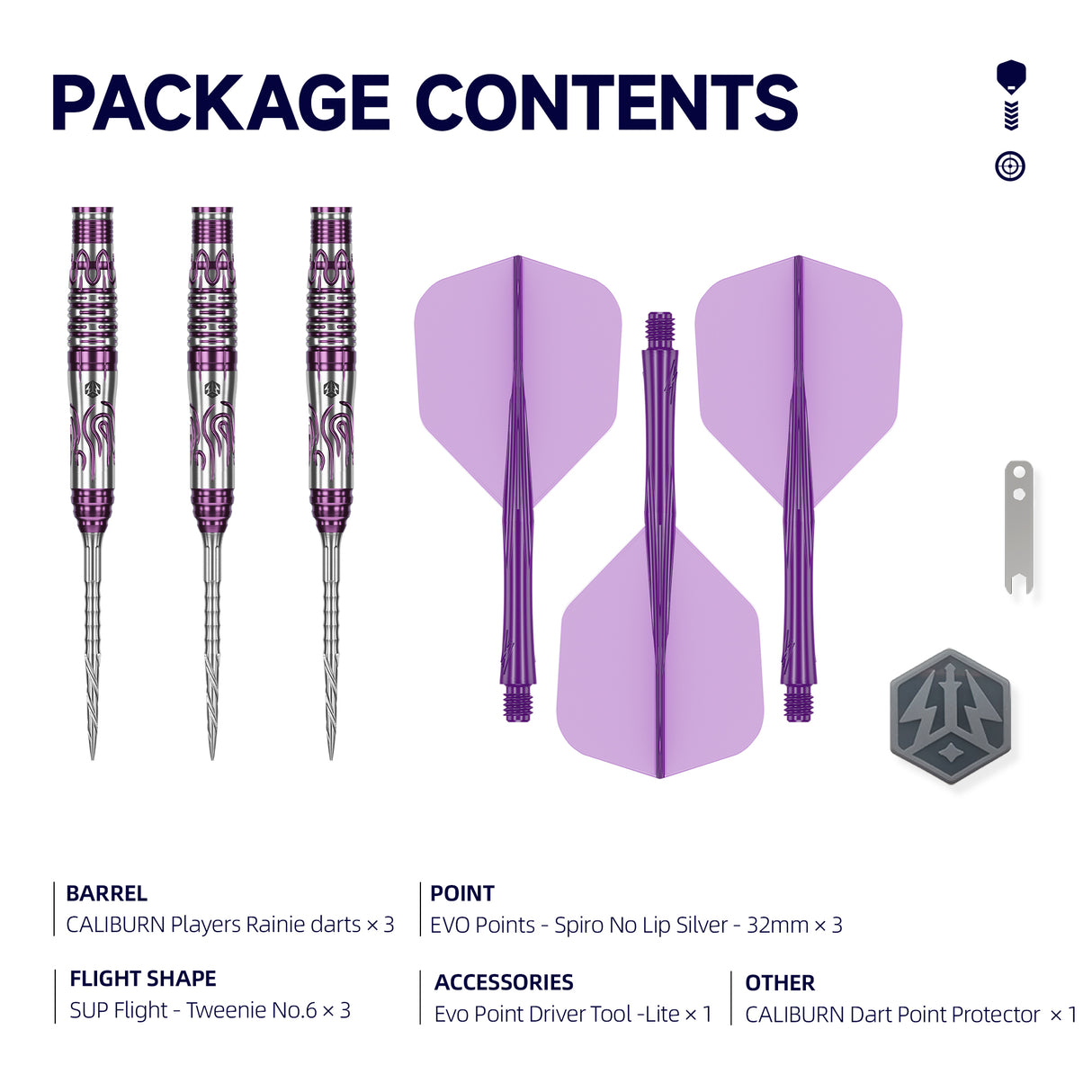 Caliburn Awakening Darts - Stahlspitze - 90% Tungsten - Rainie