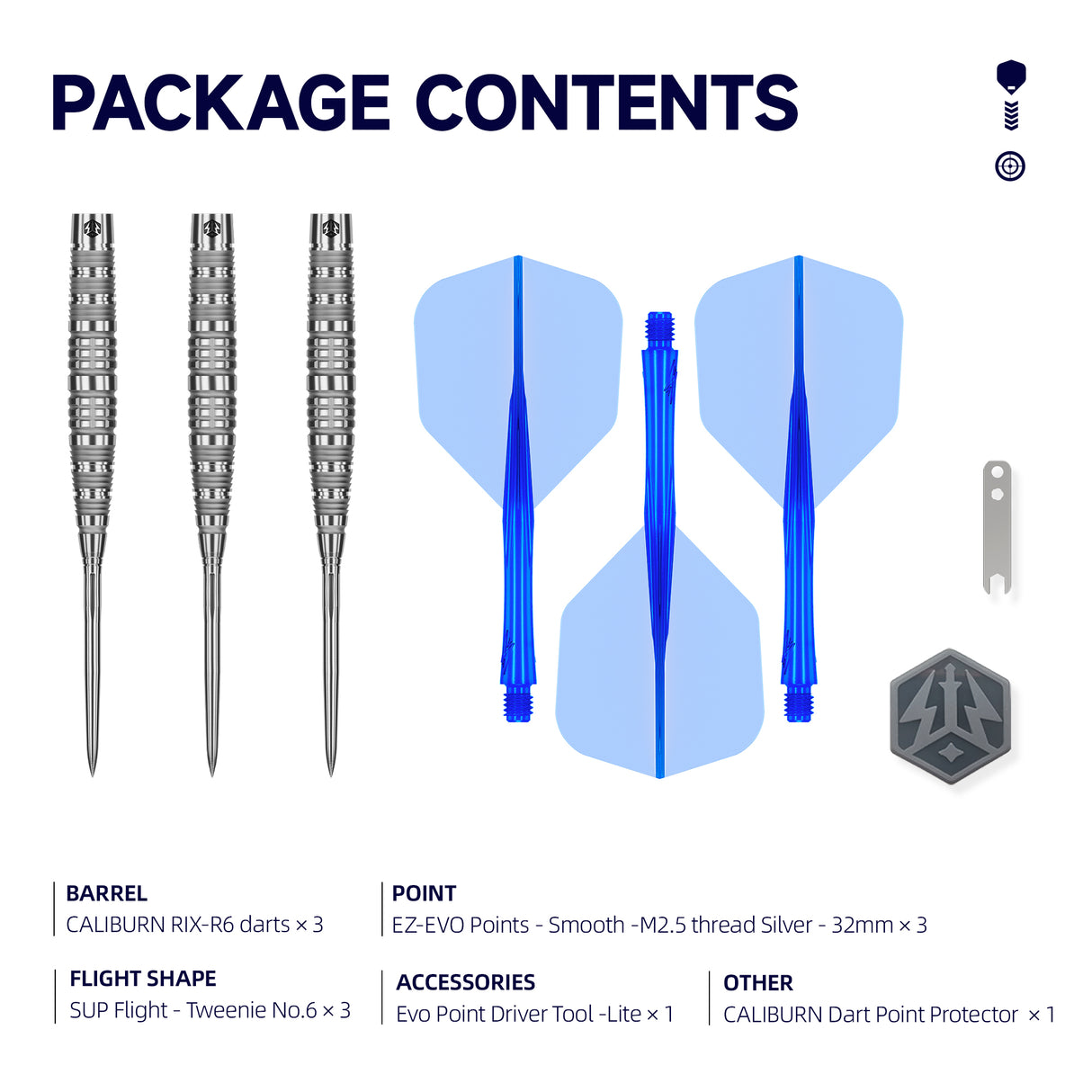 Caliburn Rix Darts - Stahlspitze - 90% Tungsten - R6