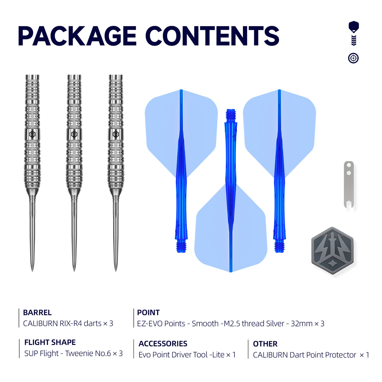 Caliburn Rix Darts - Stahlspitze - 90% Tungsten - R4