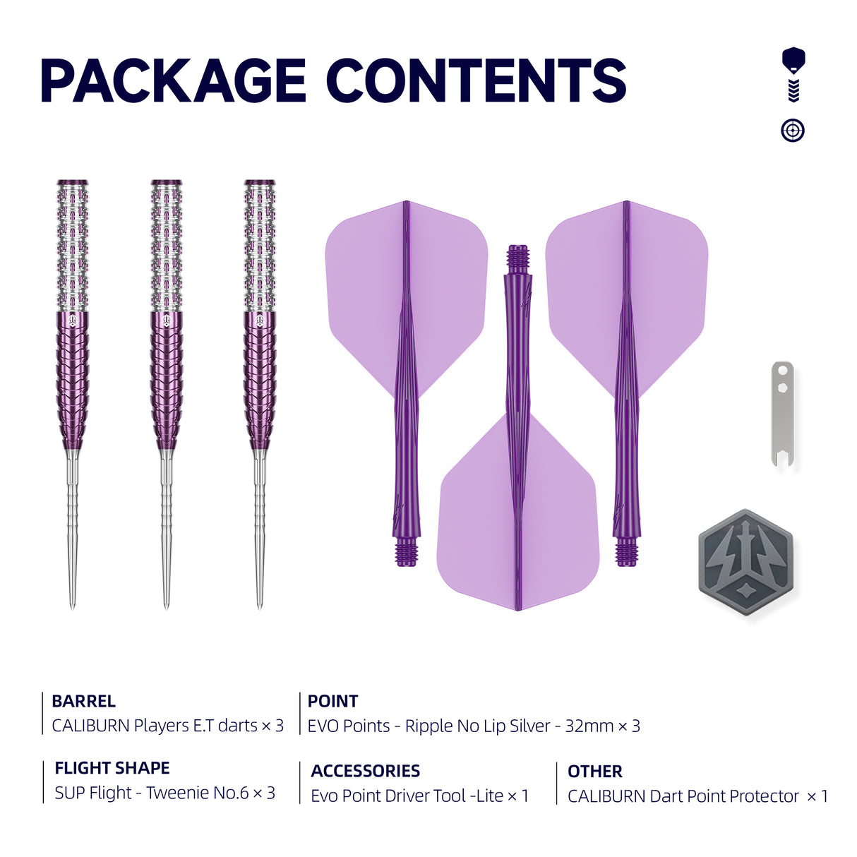 Caliburn Awakening Darts - Stahlspitze - 90% Tungsten - E.T