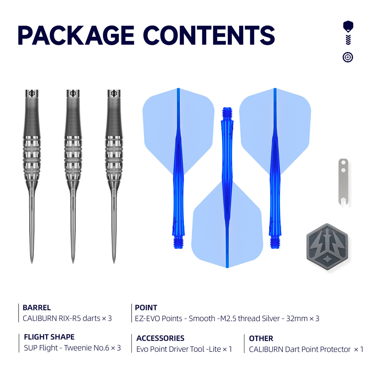 Caliburn Rix Darts - Stahlspitze - 90% Tungsten - R5