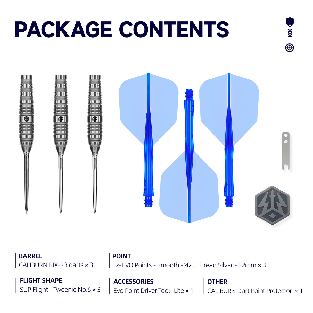 Caliburn Rix Darts - Stahlspitze - 90% Tungsten - R3