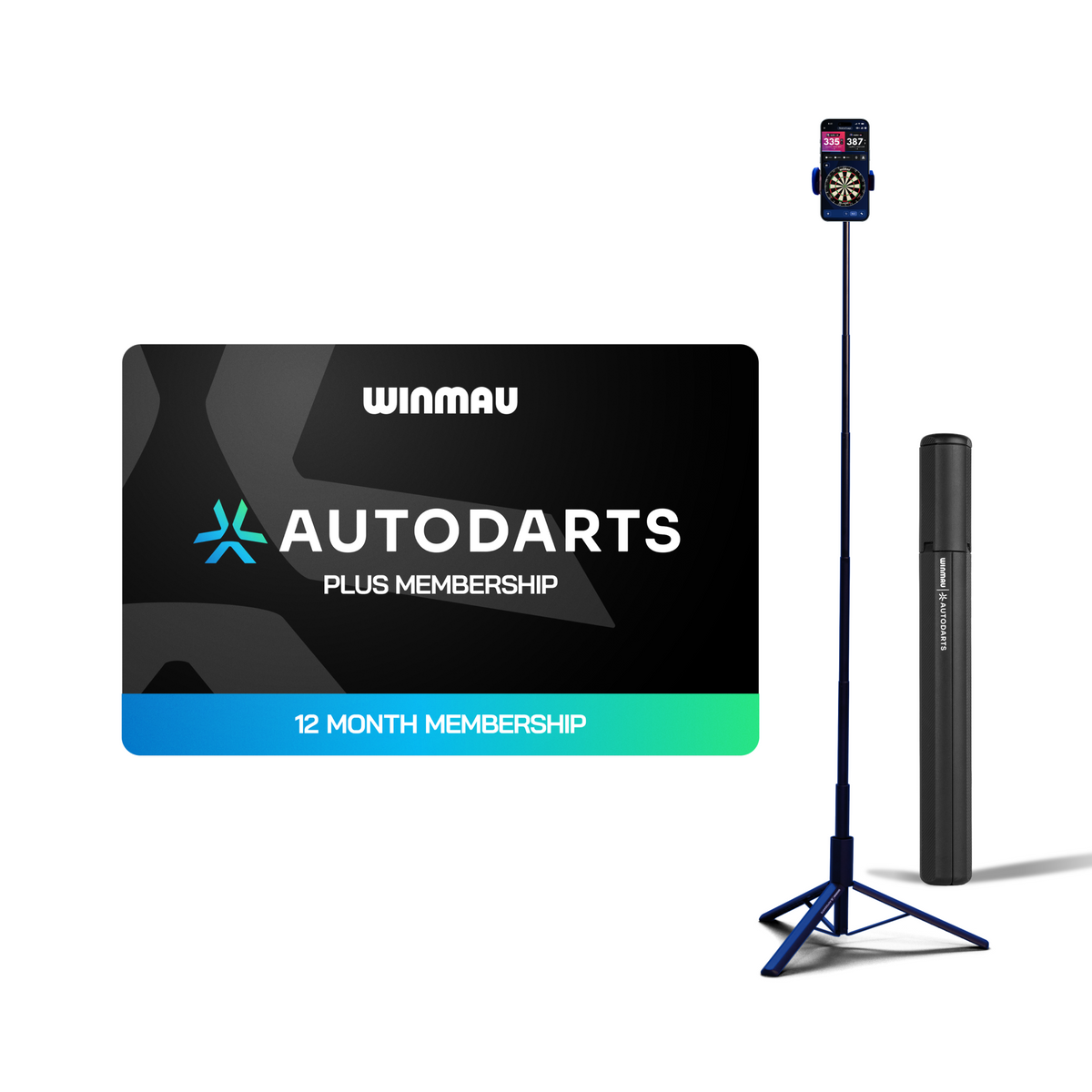 Winmau Autodarts Stativ Bundle - Reise Ständer & 12 Monate Lens Abonnement