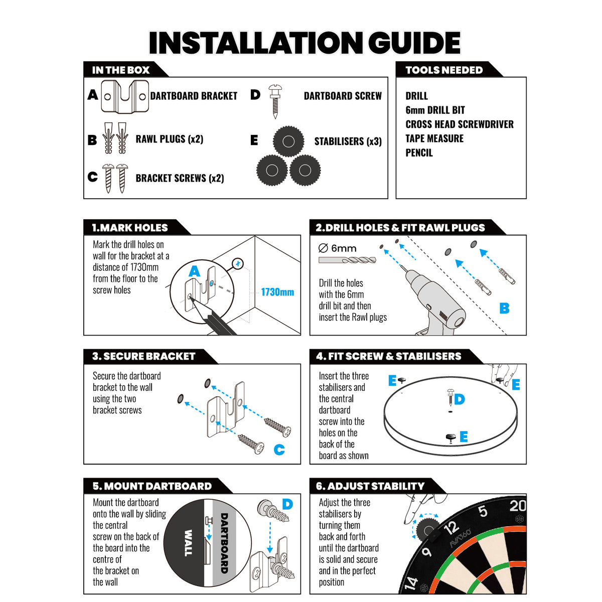 Caliburn AVA360 Dartboard - Professionell - Ultra Dünne Verdrahtung