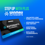 Winmau Autodarts Stativ Bundle - Reise Ständer & 12 Monate Lens Abonnement
