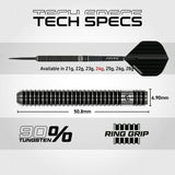 Winmau Blackout Darts - Stahlspitze - 90% Tungsten - Stil 2