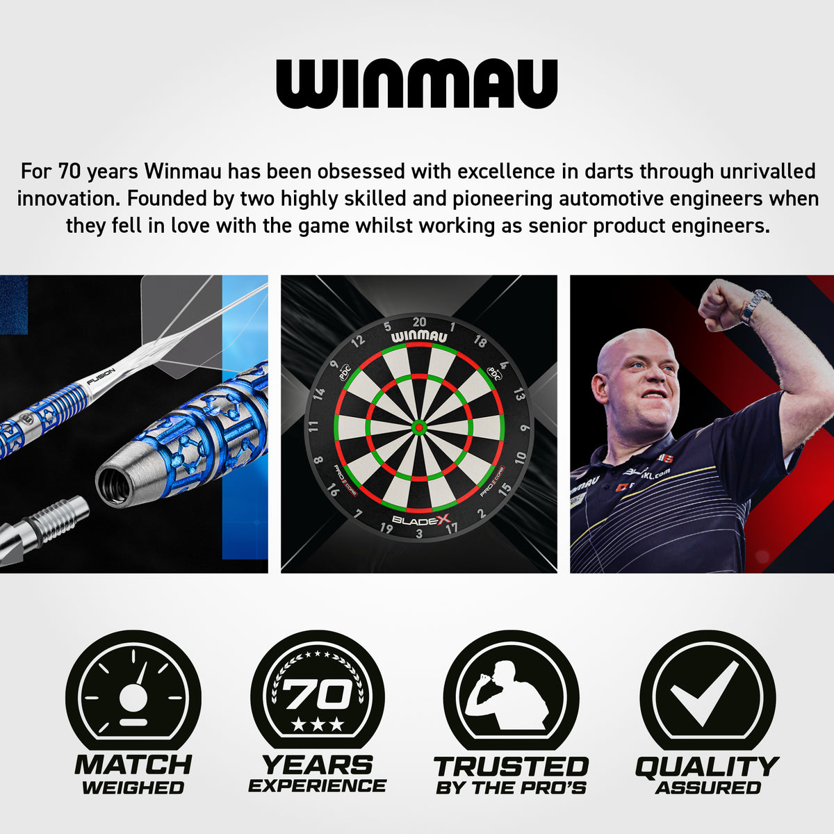 Winmau Blackout Darts - Stahlspitze - 90% Tungsten - Stil 2