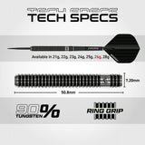 Winmau Blackout Darts - Stahlspitze - 90% Tungsten - Stil 2