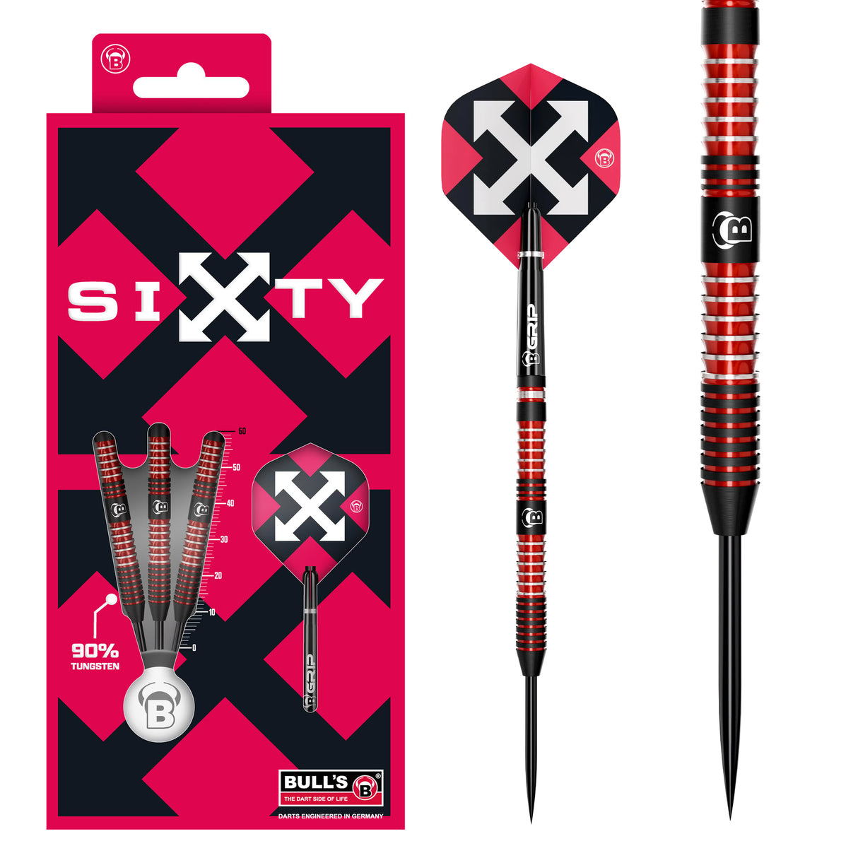 BULL'S Sixty Darts - Stahlspitze - 90% Tungsten - S1