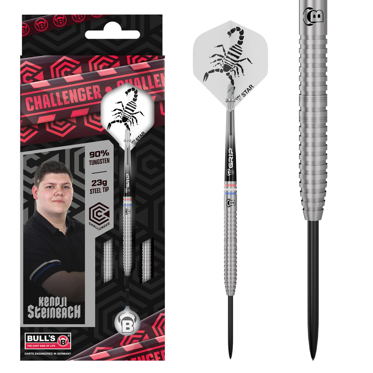 BULL'S Kendji Steinbach Darts - Stahlspitze - 90% Tungsten