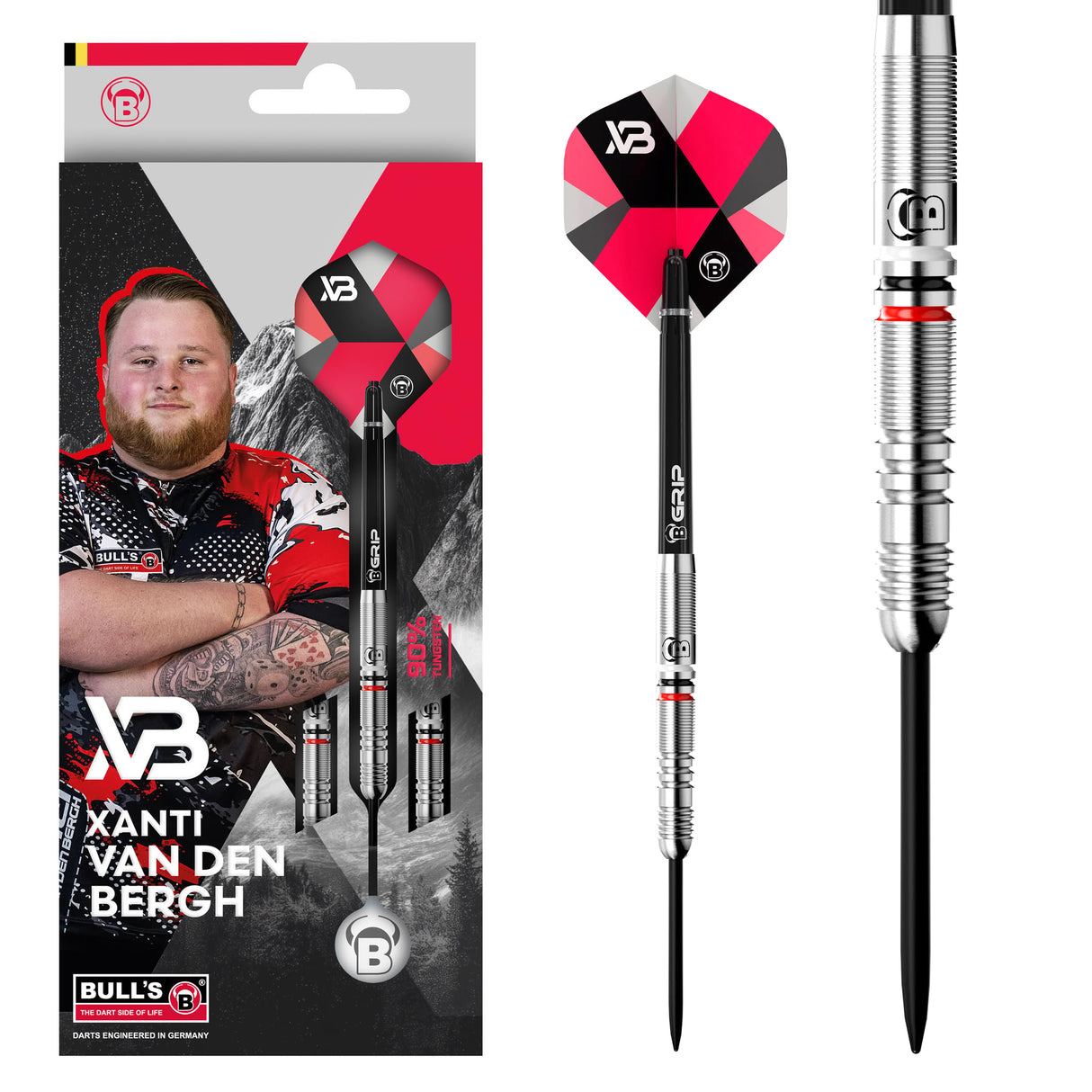 BULL'S Xanti van den Bergh Darts - Stahlspitze Darts - 90% Tungsten