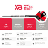 BULL'S Xanti van den Bergh Darts - Stahlspitze Darts - 90% Tungsten