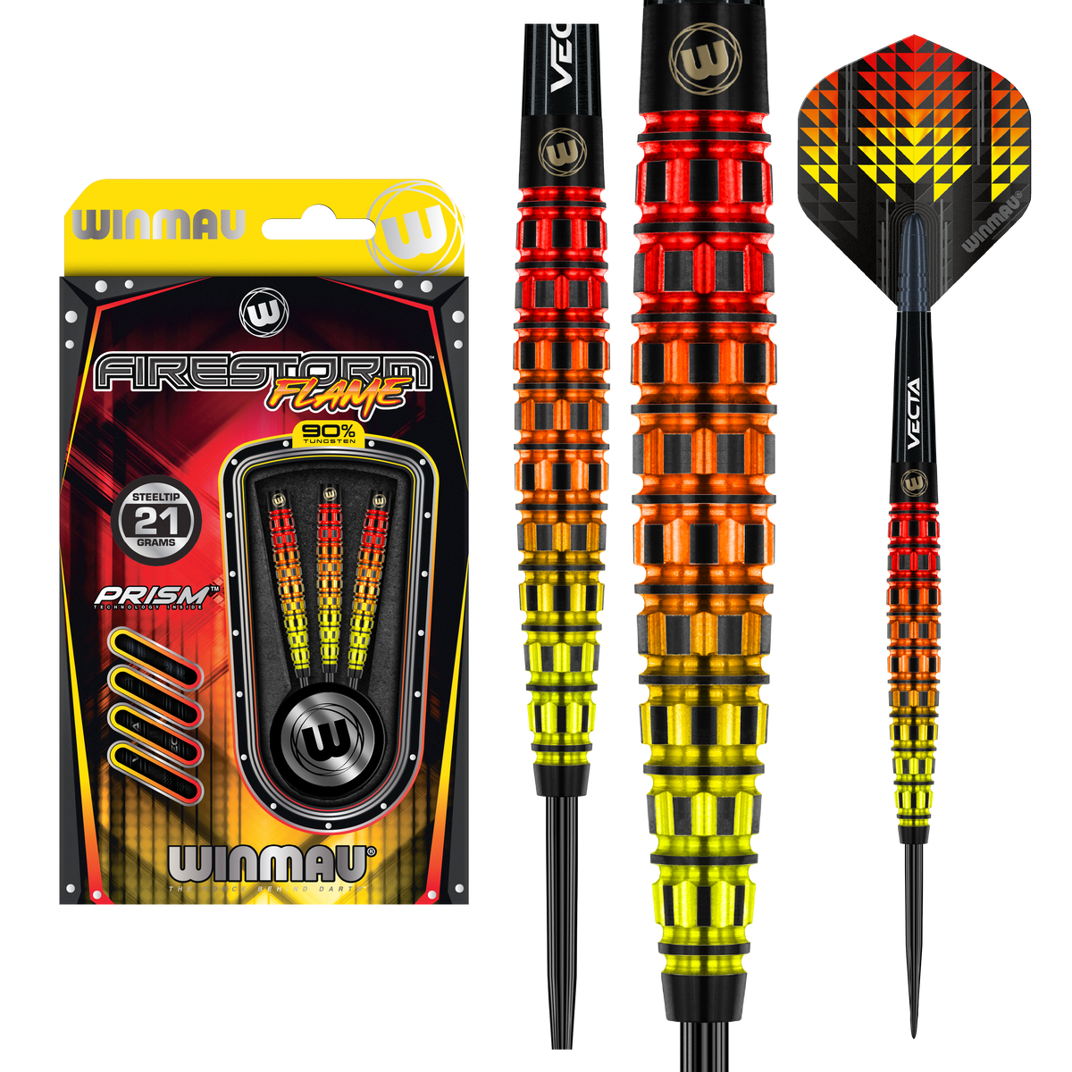 Winmau Firestorm Darts - Stahlspitze - 90% Tungsten - Flame 2