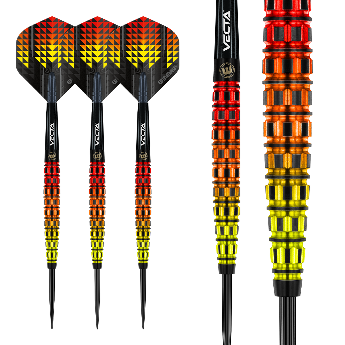 Winmau Firestorm Darts - Stahlspitze - 90% Tungsten - Flame 2