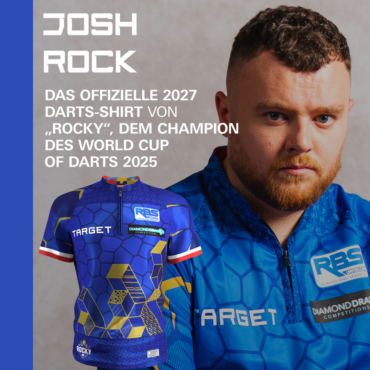 Target Spieler Darts Shirt - Josh Rock 2027 - Jugend