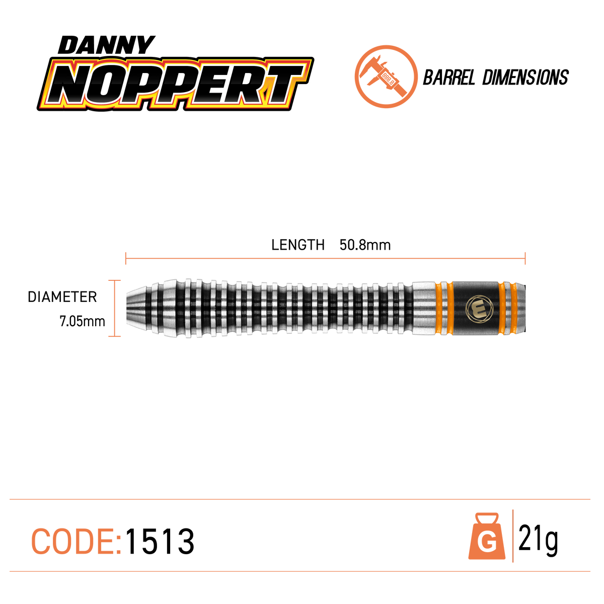 Winmau Danny Noppert Darts - Stahlspitze - 90% Tungsten - 2.0