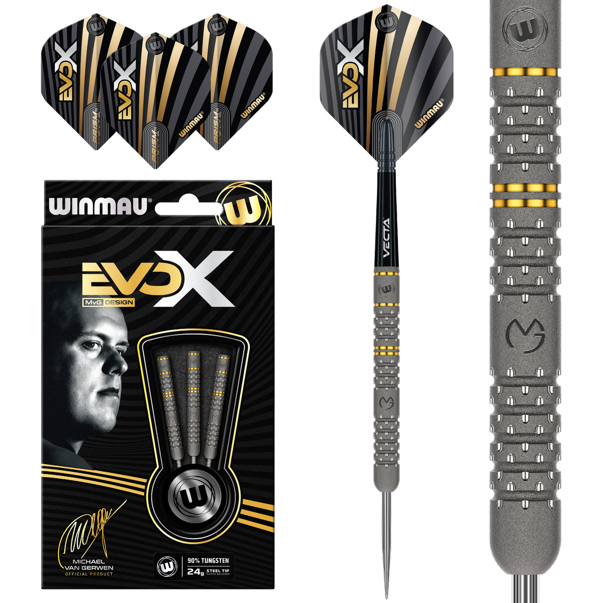 Winmau Michael van Gerwen Darts - Stahlspitze - 90% Tungsten - Evo X