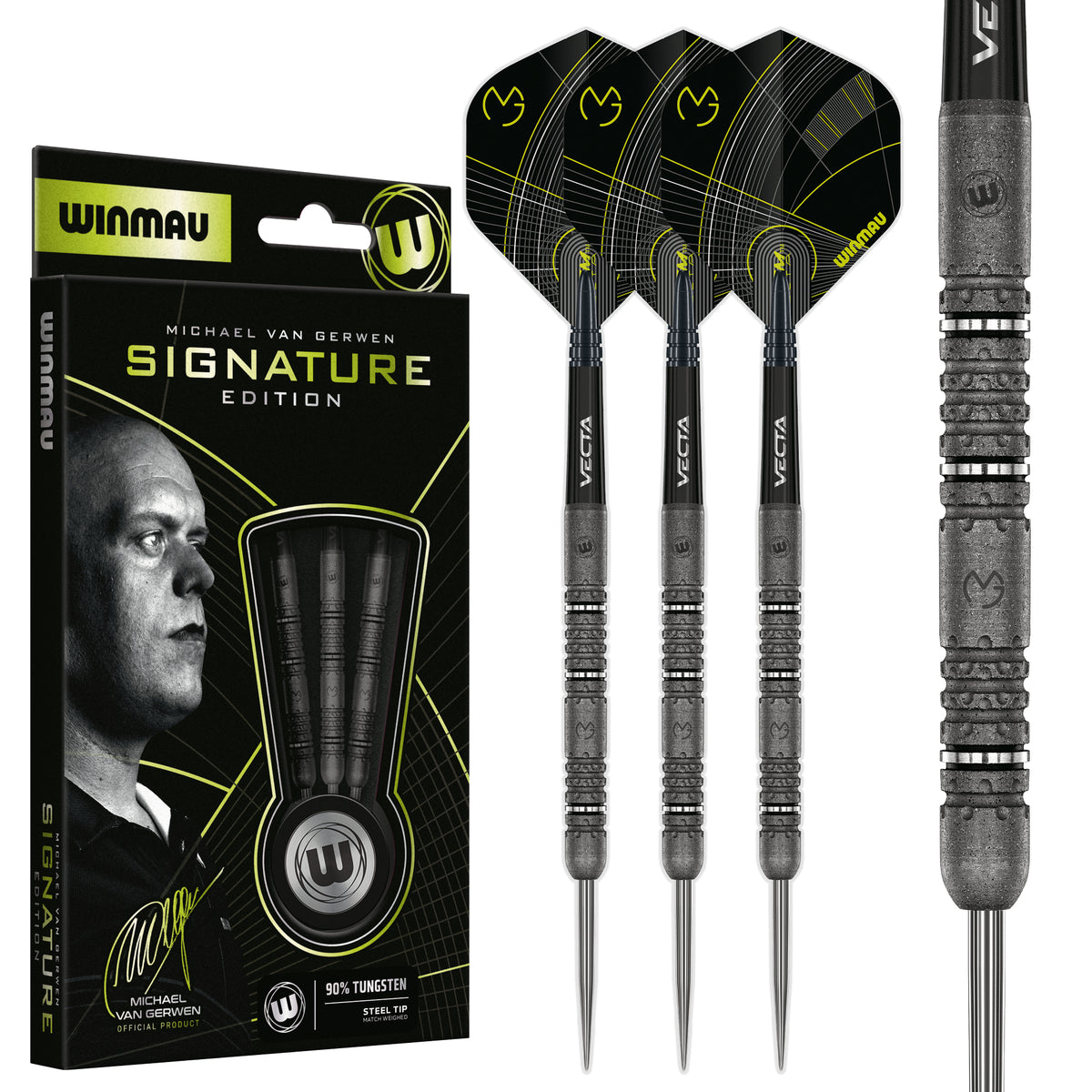 Winmau Michael van Gerwen Darts - Stahlspitze - 90% Tungsten - Signature