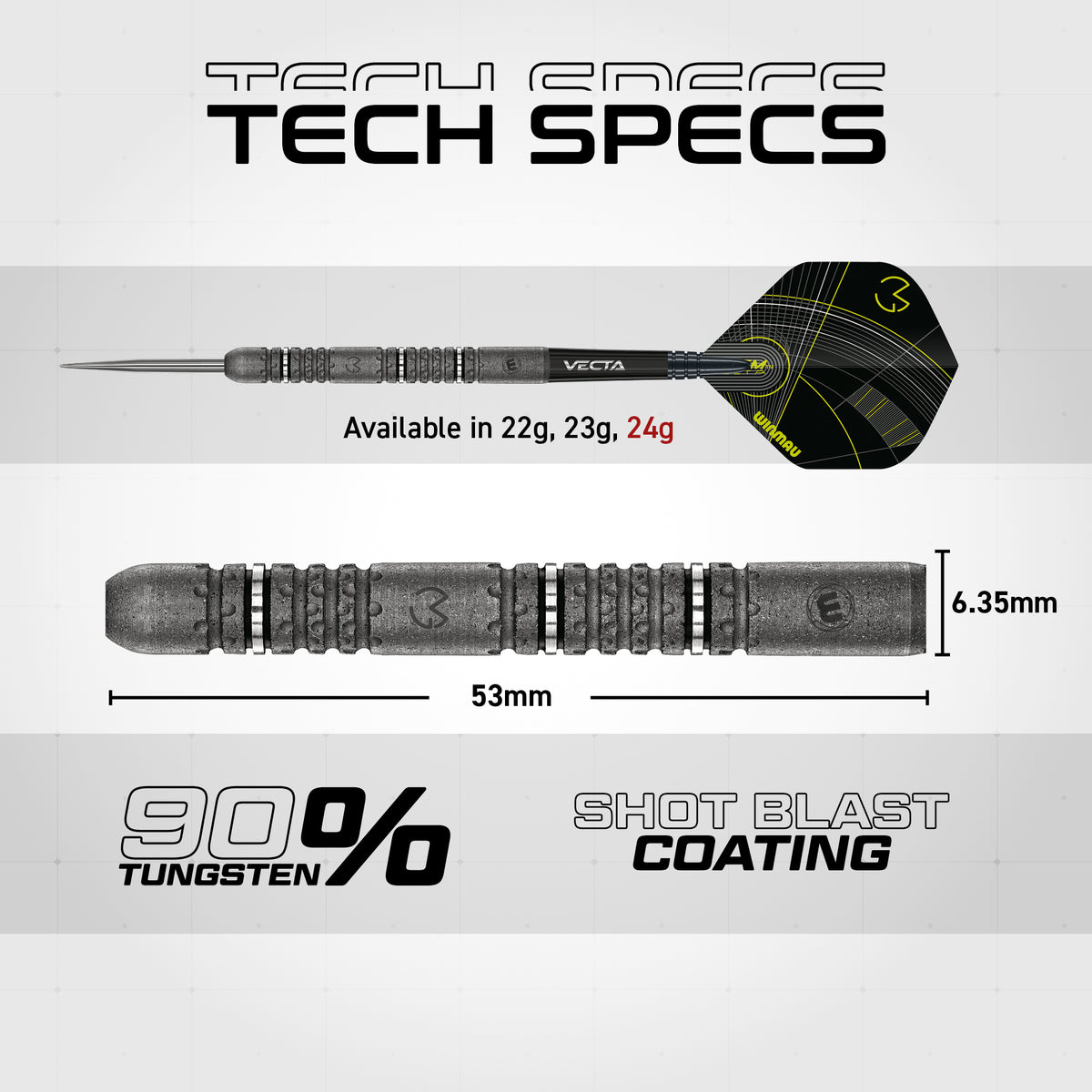 Winmau Michael van Gerwen Darts - Stahlspitze - 90% Tungsten - Signature