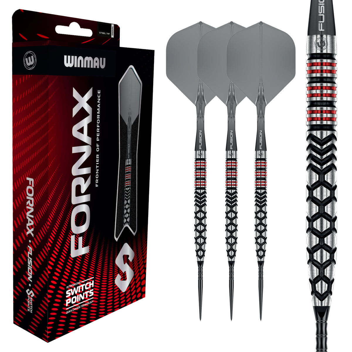 Winmau Fornax Switch Darts - Stahlspitze - 90% Tungsten - Verjüngt