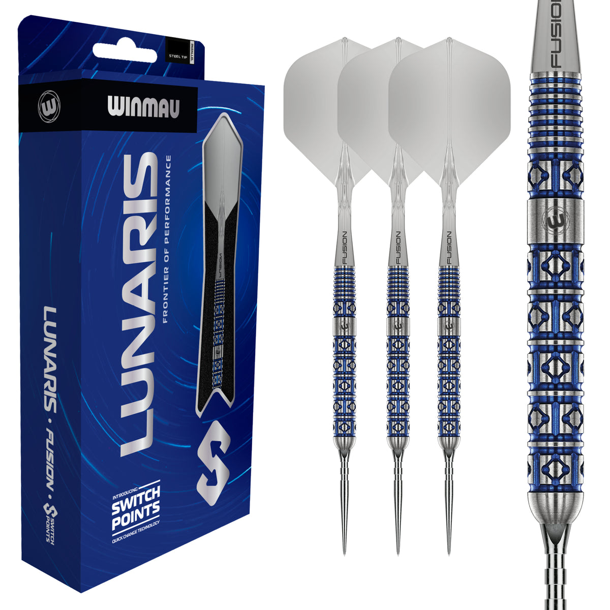 Winmau Lunaris Switch Darts - Stahlspitze - 90% Tungsten - Parallel