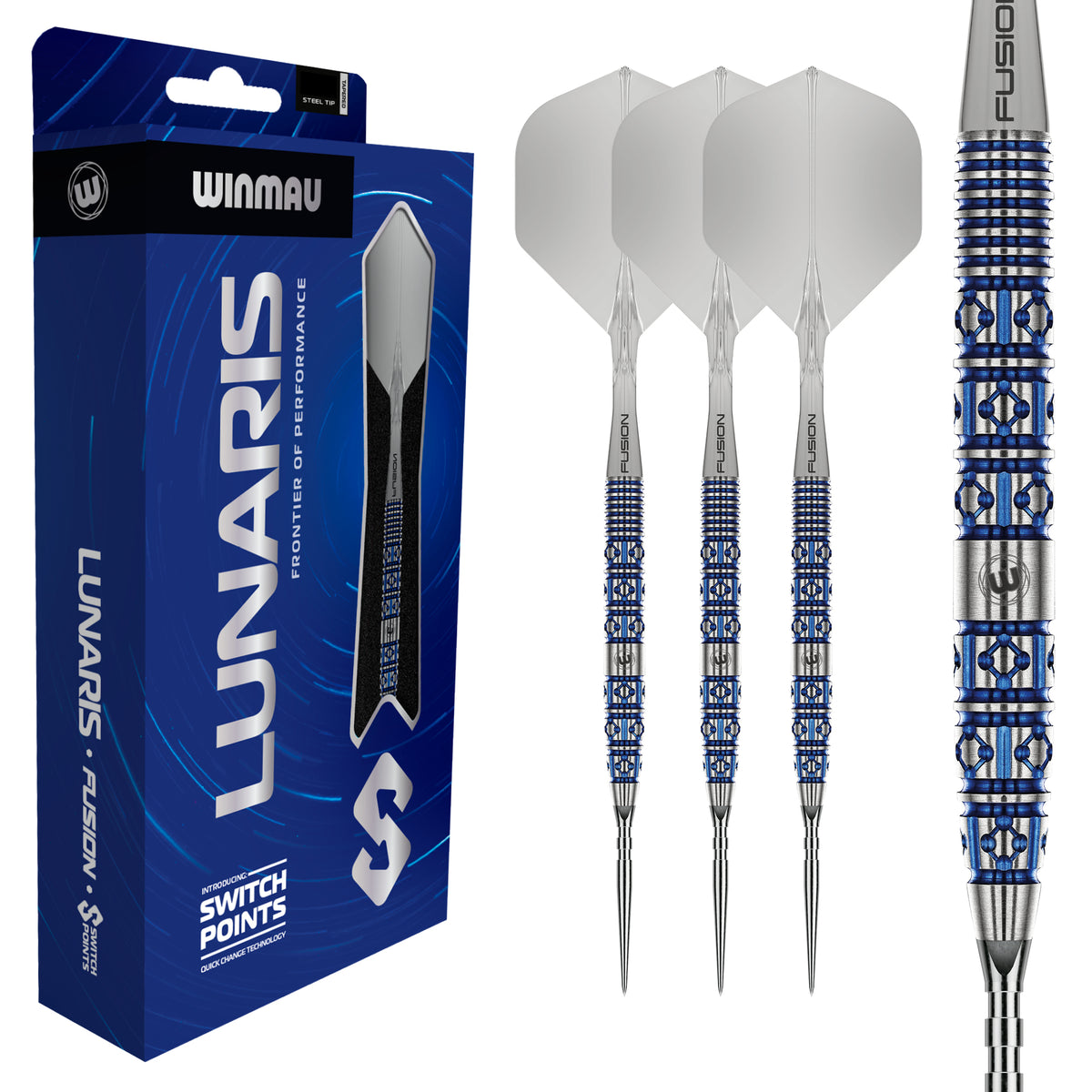 Winmau Lunaris Switch Darts - Stahlspitze - 90% Tungsten - Verjüngt
