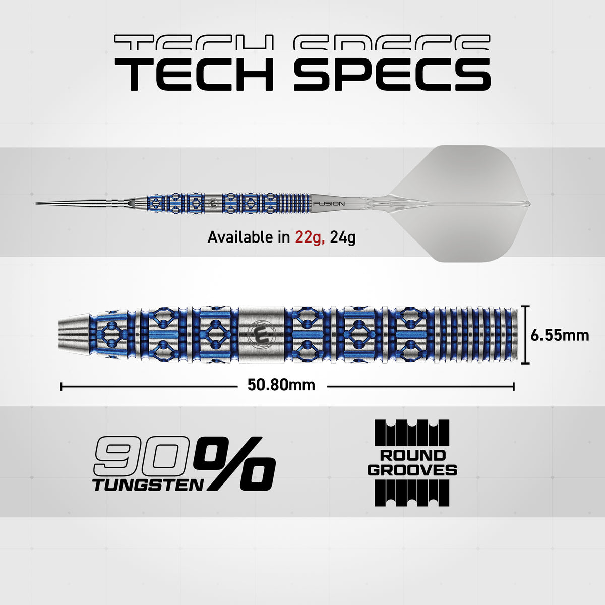 Winmau Lunaris Switch Darts - Stahlspitze - 90% Tungsten - Verjüngt