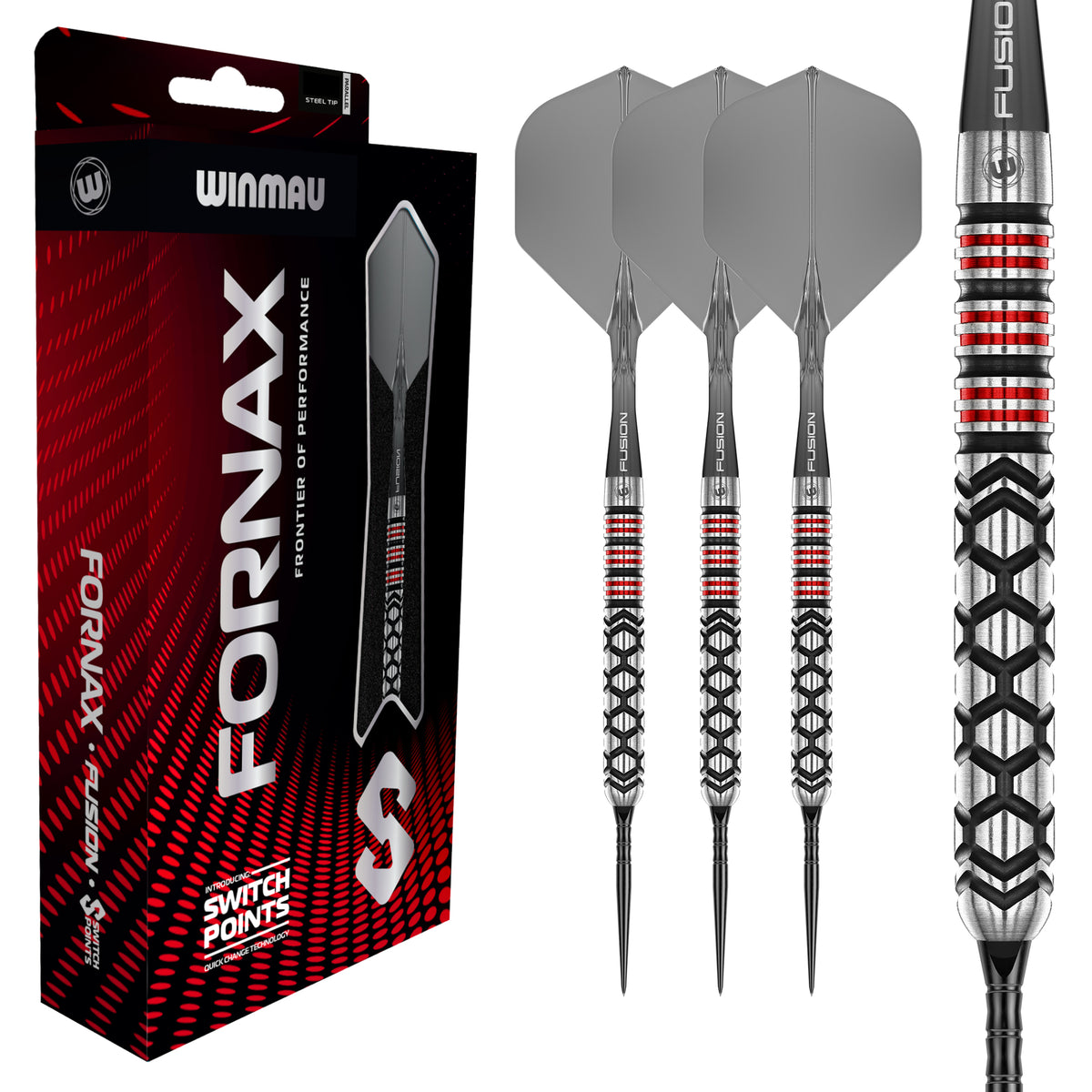 Winmau Fornax Switch Darts - Stahlspitze - 90% Tungsten - Parallel